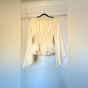 Off the shoulder cream top